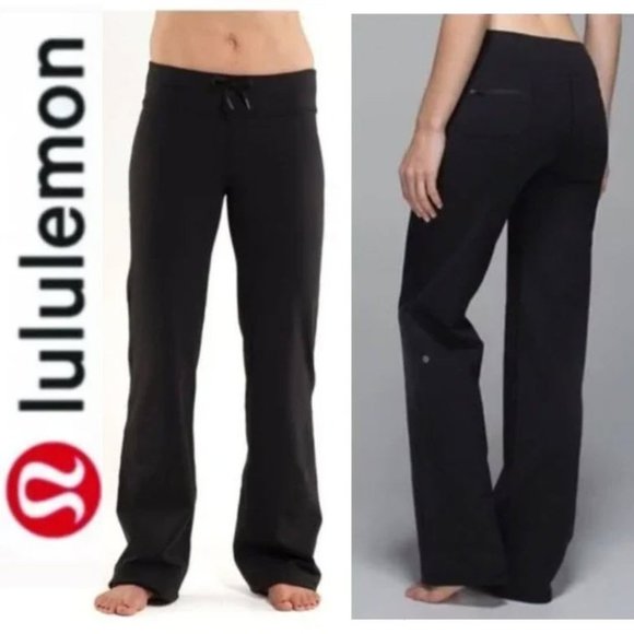 lululemon athletica Pants - Lululemon Drawstring Wide Leg Leggings  Size 4
